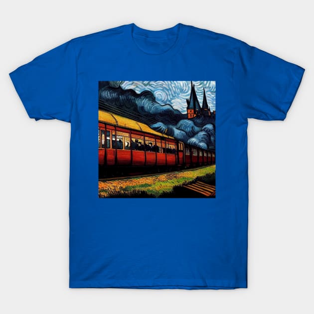 Starry Night Wizarding Express Train T-Shirt by Grassroots Green